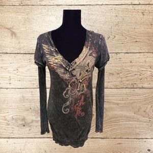 Black Fitted T-Shirt style dress Large